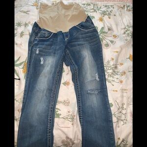 Indigo blue maternity jeans